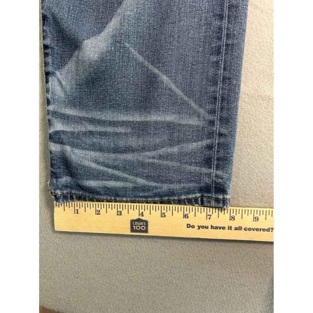 True Religion Jeans Mens 40 Blue Straight Leg Gino Slim Horseshoe Stitching